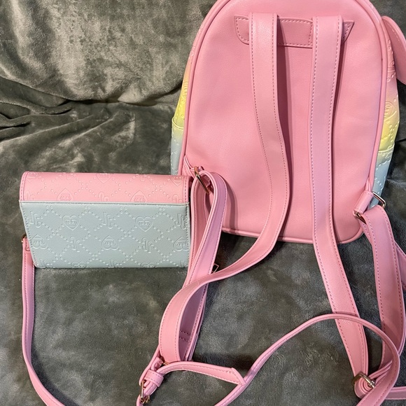 Juicy Couture Pink and Yellow Backpack with Wallet - Picture 2 of 12